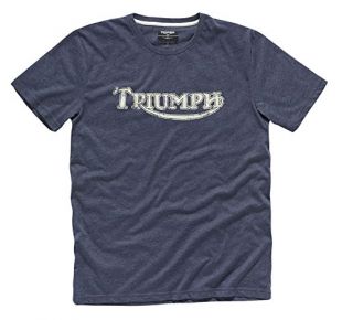 TRIUMPH VINTAGE LOGO T SHIRT NAVY MENS SIZE LARGE