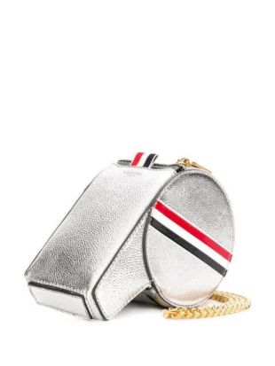Metallic Silver Leather Whistle Bag