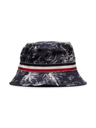 Palm Tree Print Blue Bucket Hat