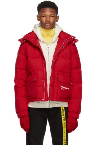 Red Quote Down Jacket