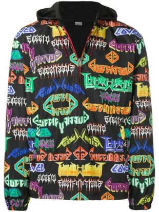 Gucci Multicolor Allover Logo Print Hooded Jacket of Blac Youngsta in the   video Moneybagg Yo – Blac Money feat. Blac Youngsta (Official Music  Video)