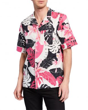 Valentino Garavani - Pink Hawaiian Print Shirt