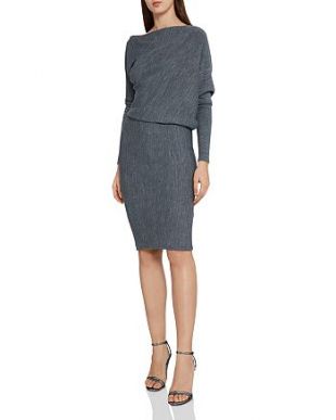 Delaney Grey Draped Knit Dress