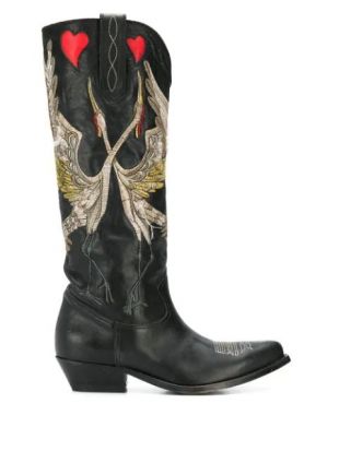 embroidered pointed boots