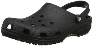 Crocs Men's and Women's Classic Clog, Comfortable Slip On Casual Water Shoe, Black, 7 UK Women/6 UK Men