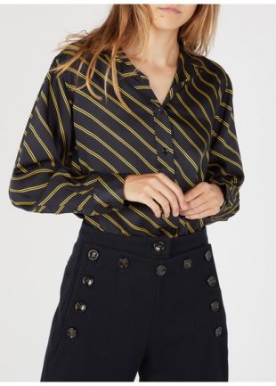 CHEMISE COL CLASSIQUE RAYÉE MARINE