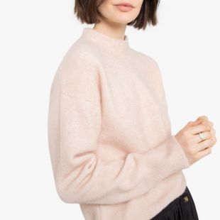 Pull col montant en maille mousseuse