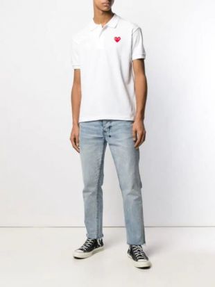 COMME des GARÇONS PLAY Gray Patch Polo