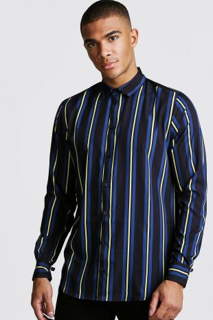 Boohoo - Vertical Stripe Long Sleeve Shirt