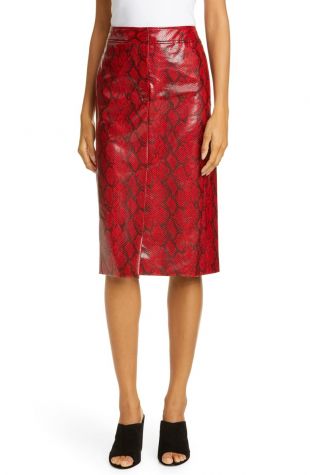 Faux Snakeskin Pencil Skirt