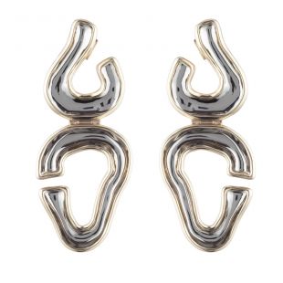 Alexis Bittar Two Tone Sculptural Post Earring