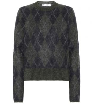 Mohair-blend Argyle Sweater
