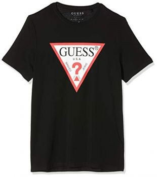 GUESS CN Original Logo Core Tee Large Jet Blk
