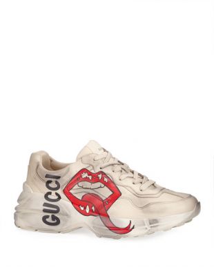 Gucci - Men's Rhyton Leather Sneakers with Mouth Print