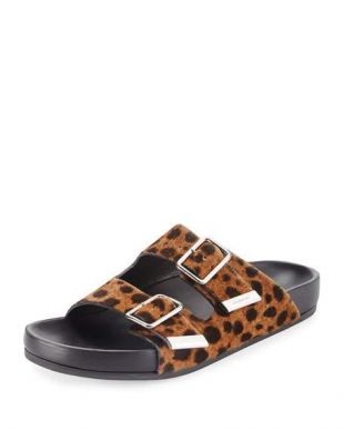 Swiss Leopard Print Calf Hair Sandal