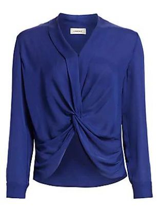 L'agence - Marina Plunge Silk Blouse