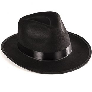 Funny Party Hats Black Gangster Hat - Black Fedora Hats - Costume Hats - Costume Accessories
