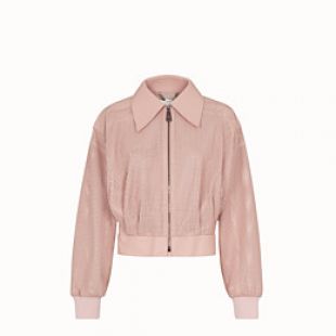 Veste en cuir rose