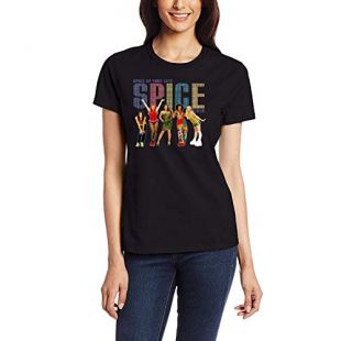 AAAFOUR Women's/Femme Spice Girls Cotton Neck T-Shirt/Manches Courtes