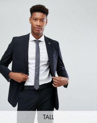 Skinny suit jacket in black