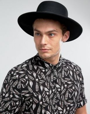 Pork Pie Hat in Black With Diamond Crown