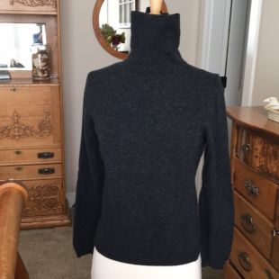 Charcoal gray wool turtleneck
