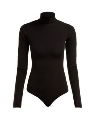 Cate Roll Neck Ribbed Knit Bodysuit