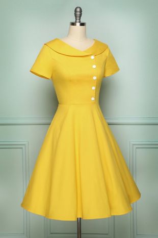 ZAPAKA - Yellow Button Dress