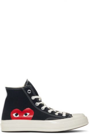 Comme des Garçons Play - Black Converse Edition Half Heart Chuck 70 High