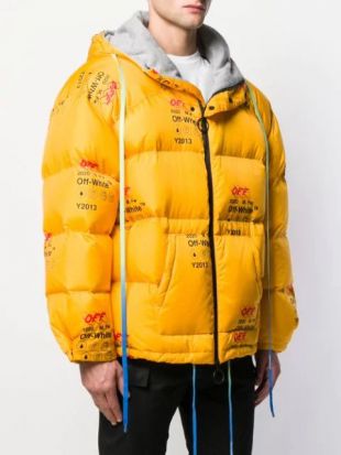Printed logo puffer jacket