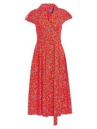 Floral Print Midi Shirtdress