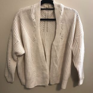 Off-white chunky knit oversized cardigan sweater