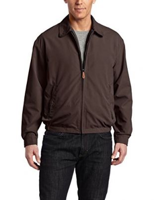 London Fog Men's Auburn Zip-Front Golf Jacket (Regular & Big-Tall Sizes), Dark Brown, XLarge