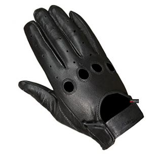 New Biker Police Leather Motorcycle Riding Ventilation Driving Gloves Black L