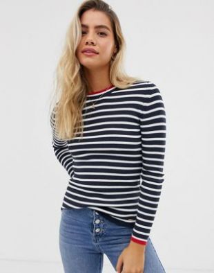 Superdry - Pull rayé en maille avec col contrastant | ASOS