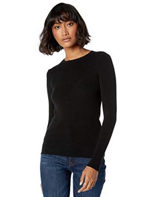 The Drop Women's Amber Fitted Ribbed Crew Neck Sweater