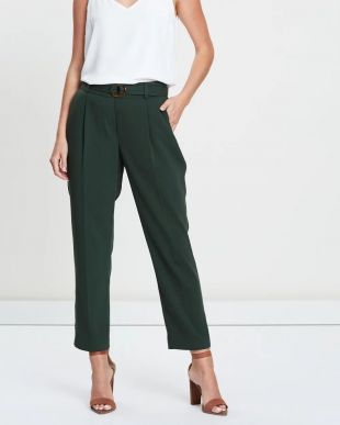 Tie Waist Crepe Trousers