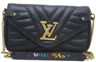 Black Calfskin Shoulder Bag