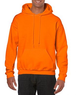 Gildan Men's Big and Tall Heavy Blend Fleece Hooded Sweatshirt G18500, Safety Orange, 2X-Large