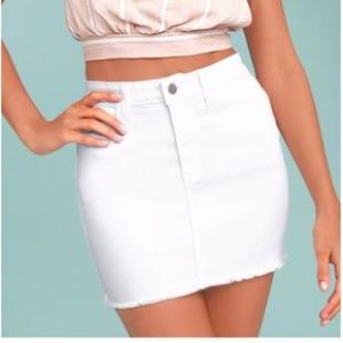 White Denim Mini Skirt