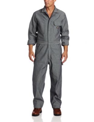 Dickies Men's Long Sleeve Cotton Coverall, Fisher Stripe, Medium/Regular