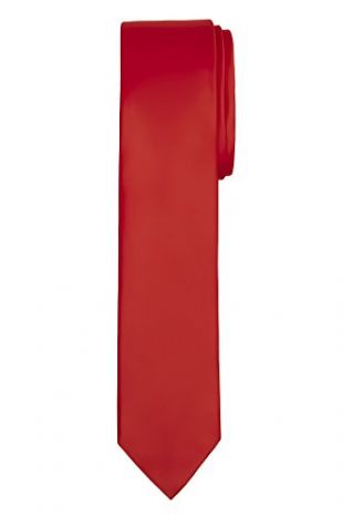 Jacob Alexander Men's Skinny Width 2" Solid Color Tie - Red