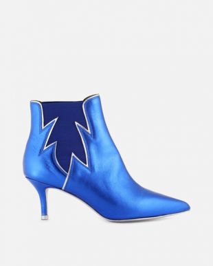 BOTTINES TALONS RACHELLE/MET COBALT ARGENT : Les bottines à talons -