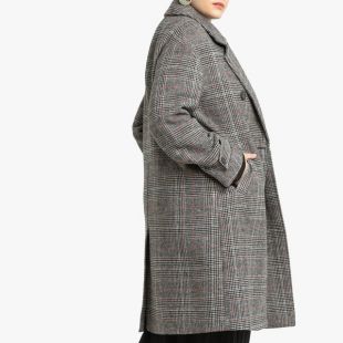 Manteau long à carreaux