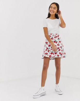 Monki Floral Polka Dot Frill Skirt Two-Piece | ASOS