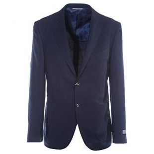 Canali Navy Blue Weave Jacket in Navy