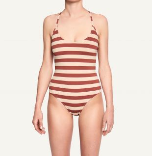 Maillot de bain une-pièce Serifos en imprimé rayure