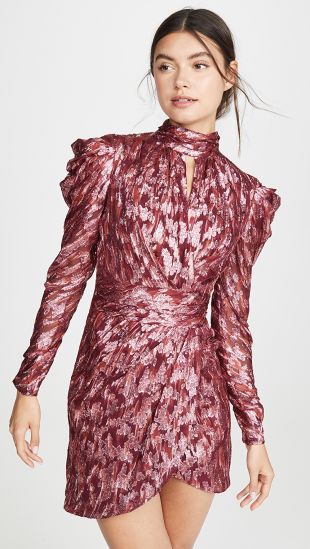 Jonathan Simkhai Metallic Vine Mock Neck Dress | SHOPBOP