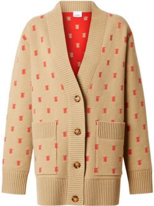 Burberry Monogram Wool Cashmere Blend Oversized Cardigan - Farfetch
