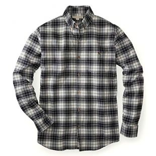 Hope & Henry Mens' Grey and White Plaid Woven Shirt